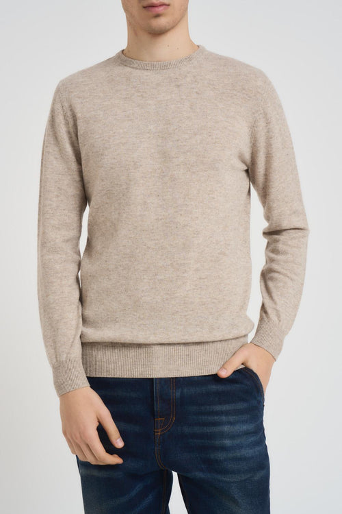 Maglia uomo girocollo beige
