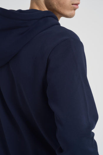 Felpa uomo con zip blu notte. - 5