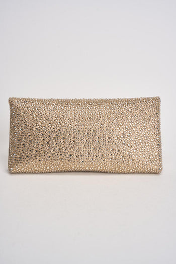 Pochette donna con strass oro - 4