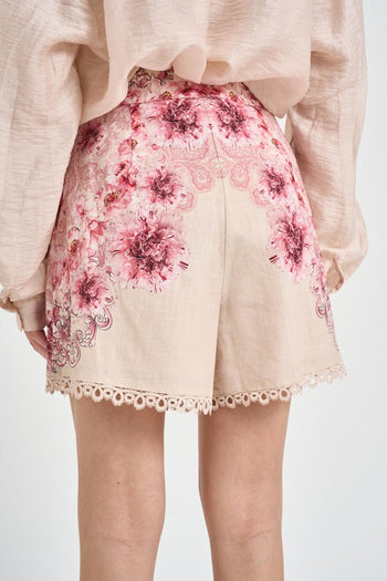 Shorts donna con stampa floreale rosa - 3