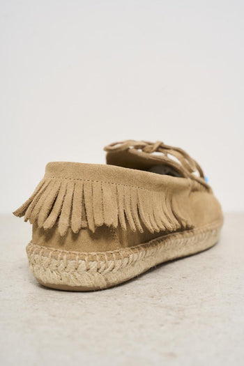 Women's beige suede moccasin - 6