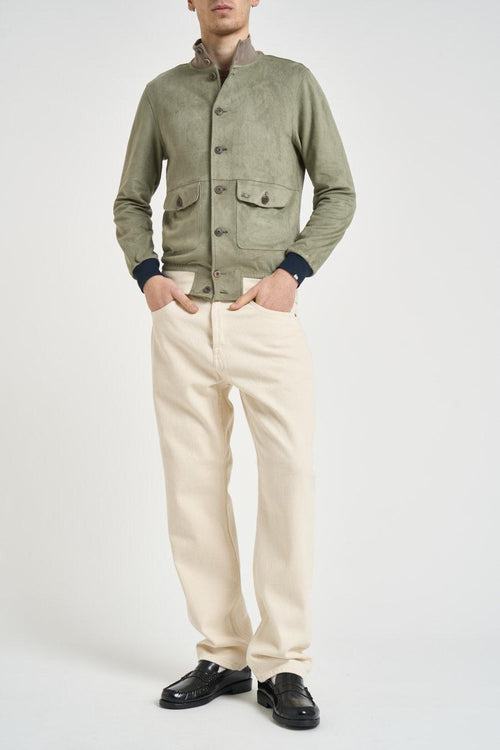 Giubbotto uomo scamosciato verde