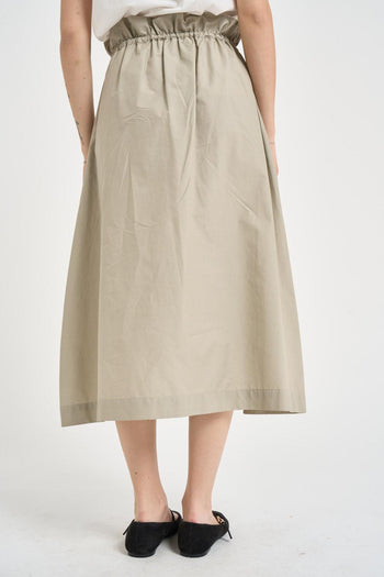 Gonna donna midi in cotone salvia - 3