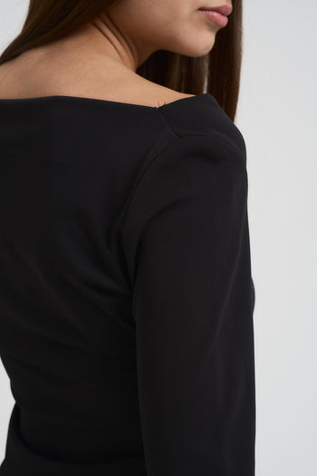 T-shirt donna scollo V nero - 4