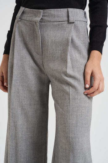 Pantalone donna a palazzo grigio chiaro - 5
