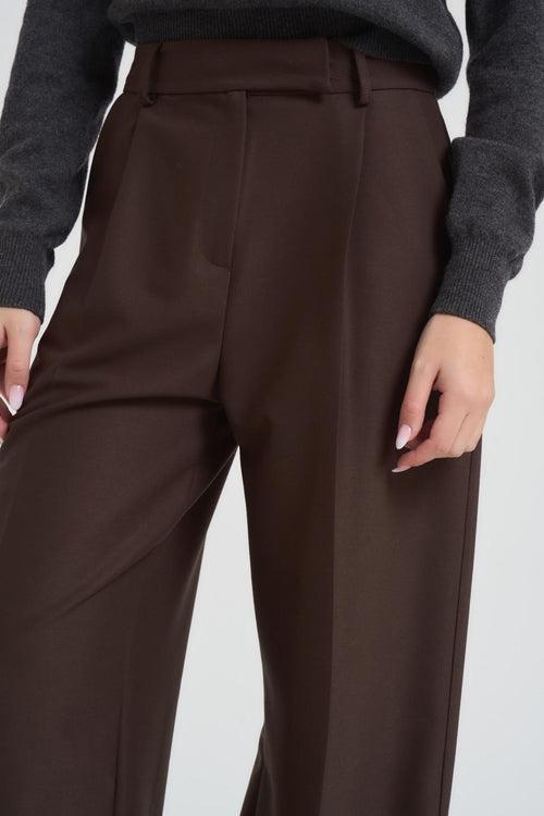 Pantalone donna a palazzo marrone - 2