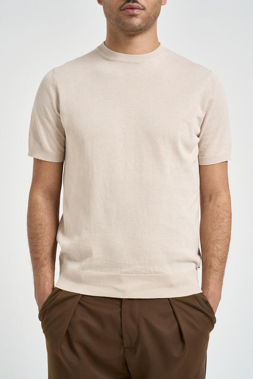 T-shirt uomo in maglia panna