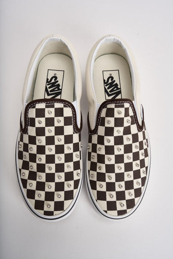 Sneakers donna Classic slip-on scacchi marrone - 3