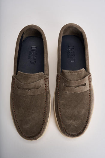 Mocassino uomo in suede tortora - 6