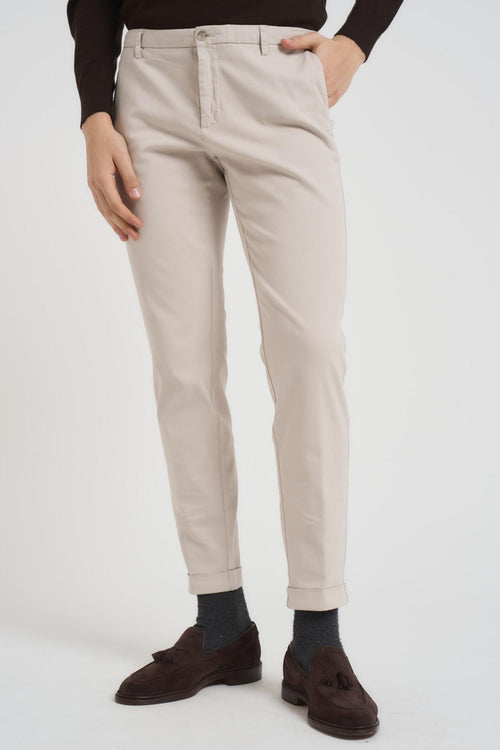 Pantalone uomo dritto panna