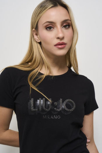 T-shirt donna girocollo nera - 3