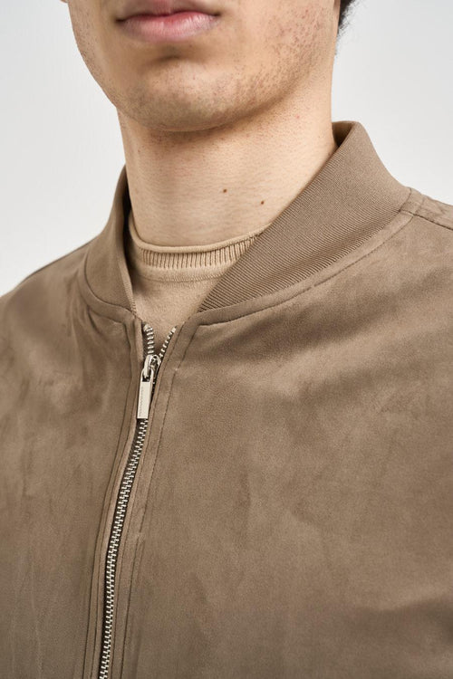 Giubbotto uomo in suede fango - 2