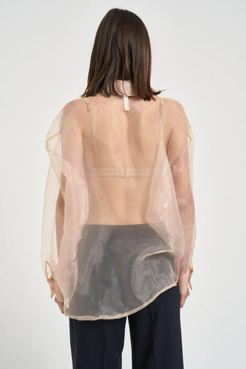 Camicia donna trasparente sabbia - 4