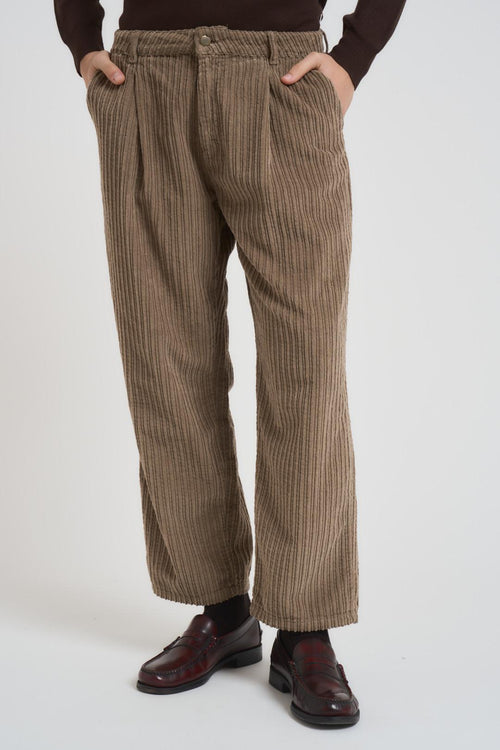 Pantalone uomo a coste fango