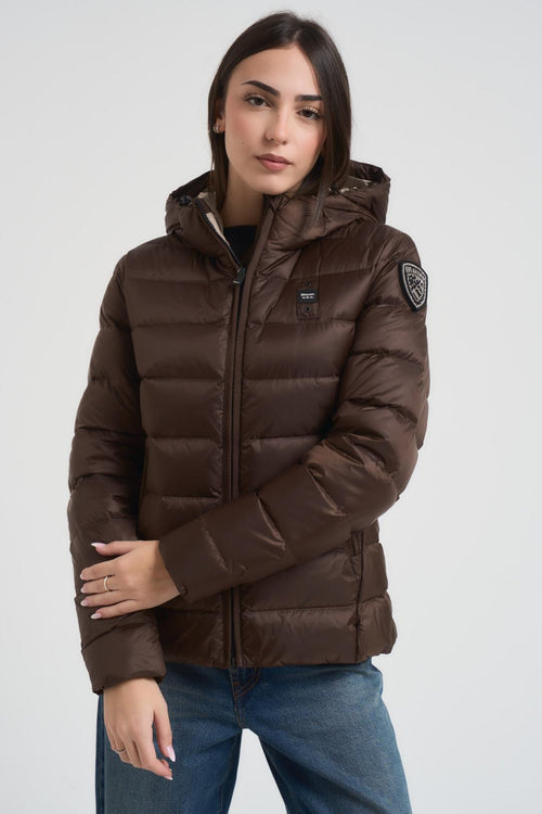Piumino donna sfiancato marrone