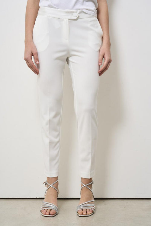 Women's skinny white trousers