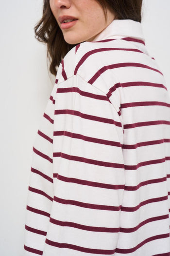 Polo donna a righe rossa - 5
