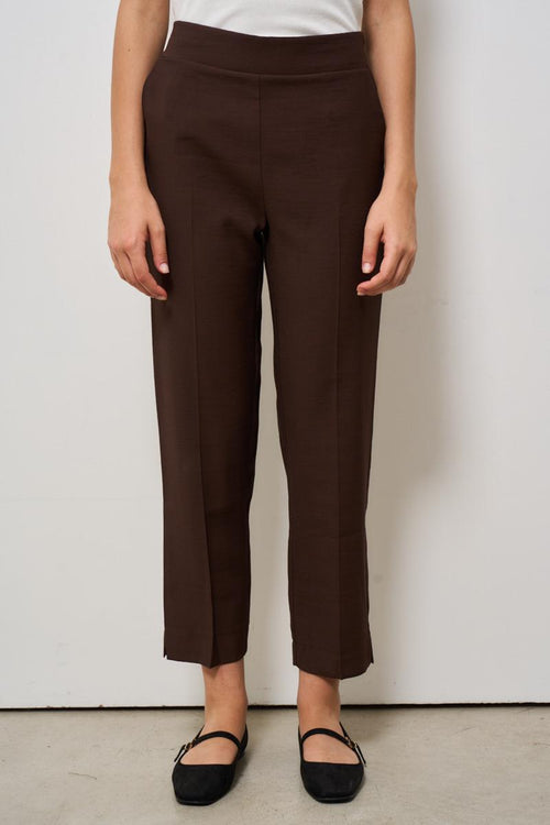 Pantalone donna a sigaretta marrone