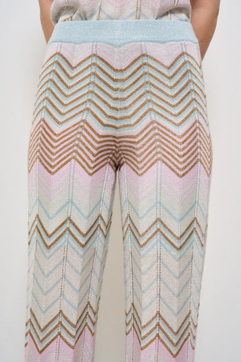Pantalone donna in maglia multicolor - 6
