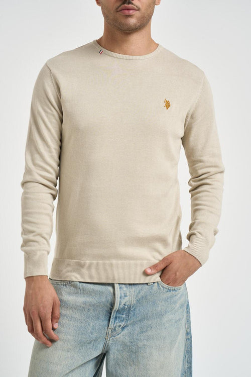 Maglia uomo girocollo beige