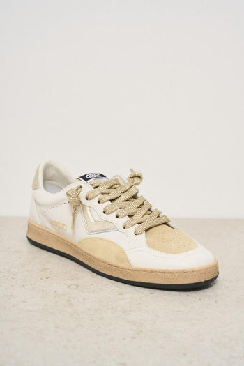 Sneakers donna bianca e oro - 3