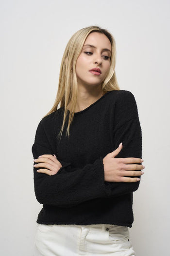 Maglia donna girocollo nera - 3