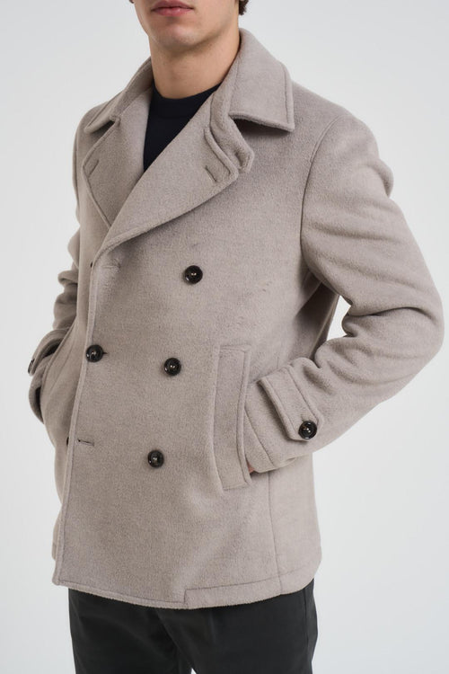 Cappotto uomo doppiopetto corto grigio chiaro