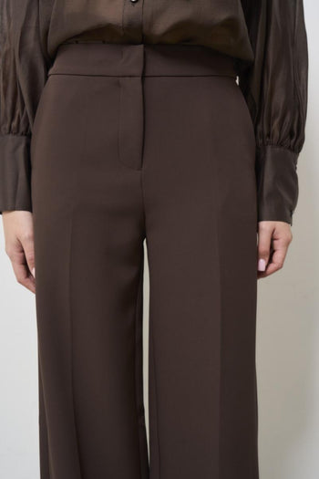 Brown palazzo pants for women - 4