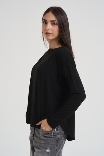 Maglia donna manica lunga nera - 4