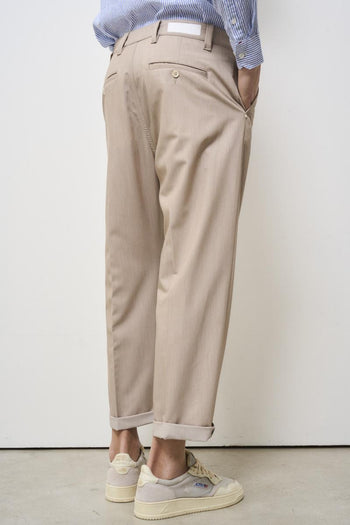 Pantalone uomo a palazzo beige - 5