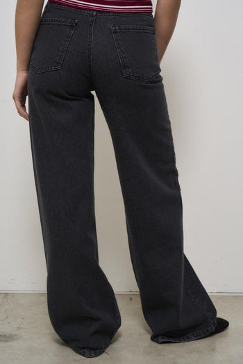 Jeans donna in denim grigio scuro - 5