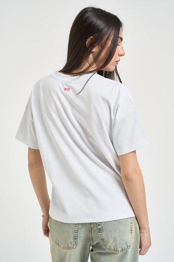 T-shirt donna con ricamo bianca - 3