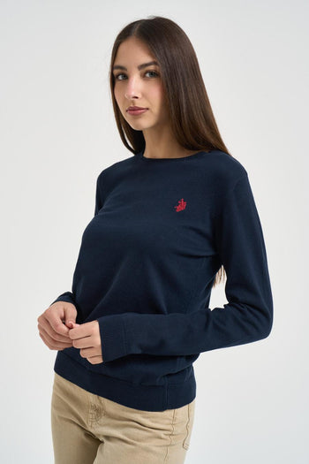 Maglia donna girocollo blu - 3