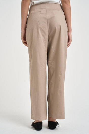 Pantalone donna carrot fit beige - 3