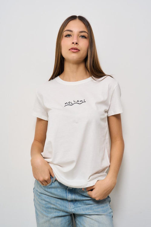 T-shirt donna girocollo bianca Mollani