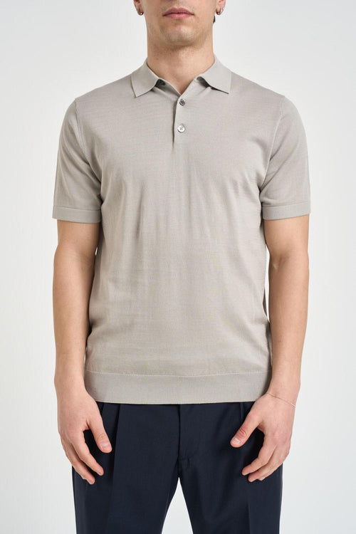 Polo uomo in maglia grigia