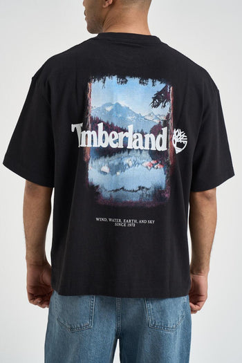 T-shirt uomo girocollo nera con stampa - 3