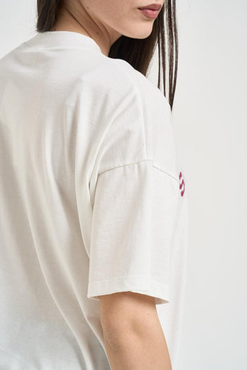 T-shirt donna bianca con stampa - 4