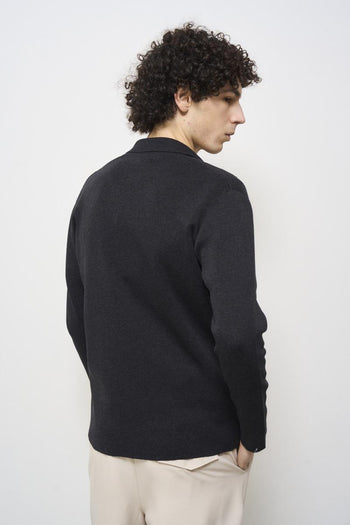 Men's black knitted jacket - 5