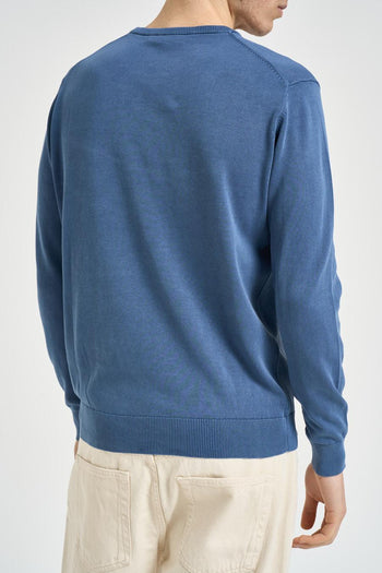 Maglia uomo girocollo in denim blu - 3