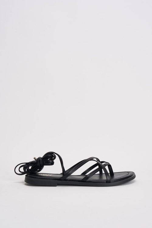 Sandali donna alla schiava in ecopelle nero
