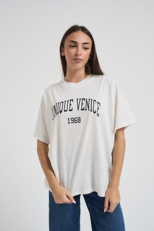 T-shirt donna girocollo bianca - 2