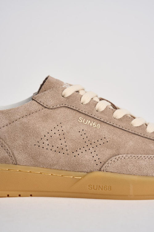 Sneakers donna in suede sabbia - 2