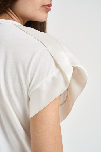 T-shirt donna girocollo bianca - 4