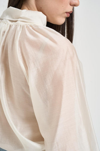 Camicia donna con fiocco burro - 5