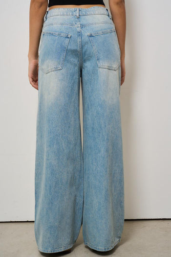 Jeans donna baggy in denim chiaro - 3