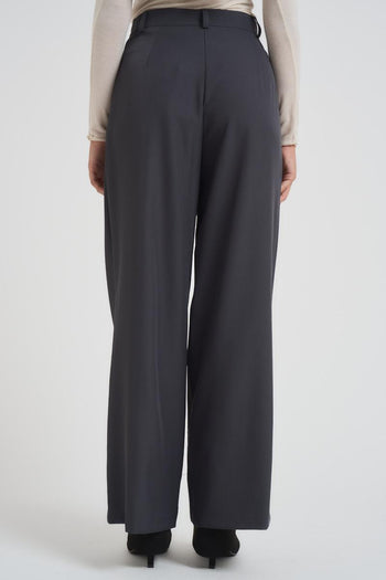Pantalone donna con pinces grigio - 4