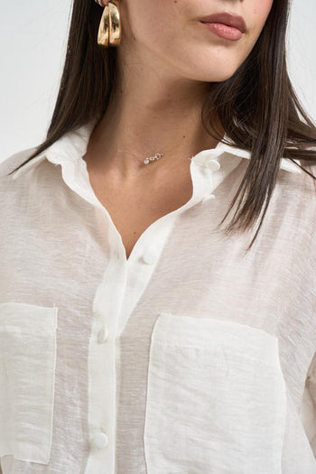 Abito donna semitrasparente bianco - 3