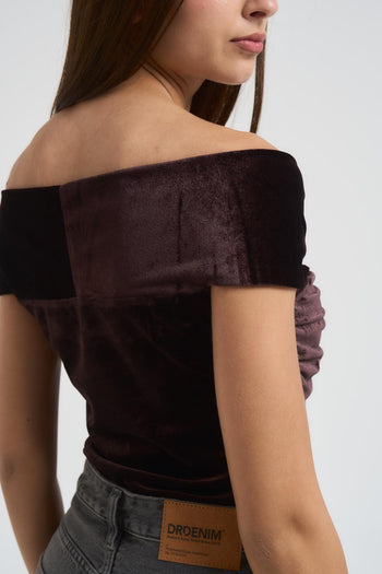 Body donna con scollo a V marrone - 3