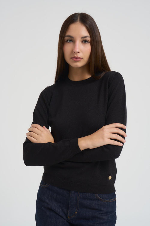 Maglia donna girocollo nera